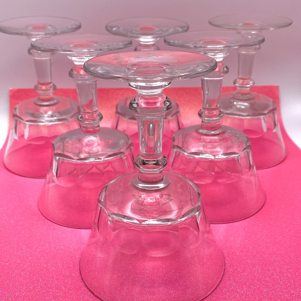 Rare Find Vintage Fostoria Set Of 6 Elegant Dolly Madison Pattern Blown Crystal - Picture 2 of 6
